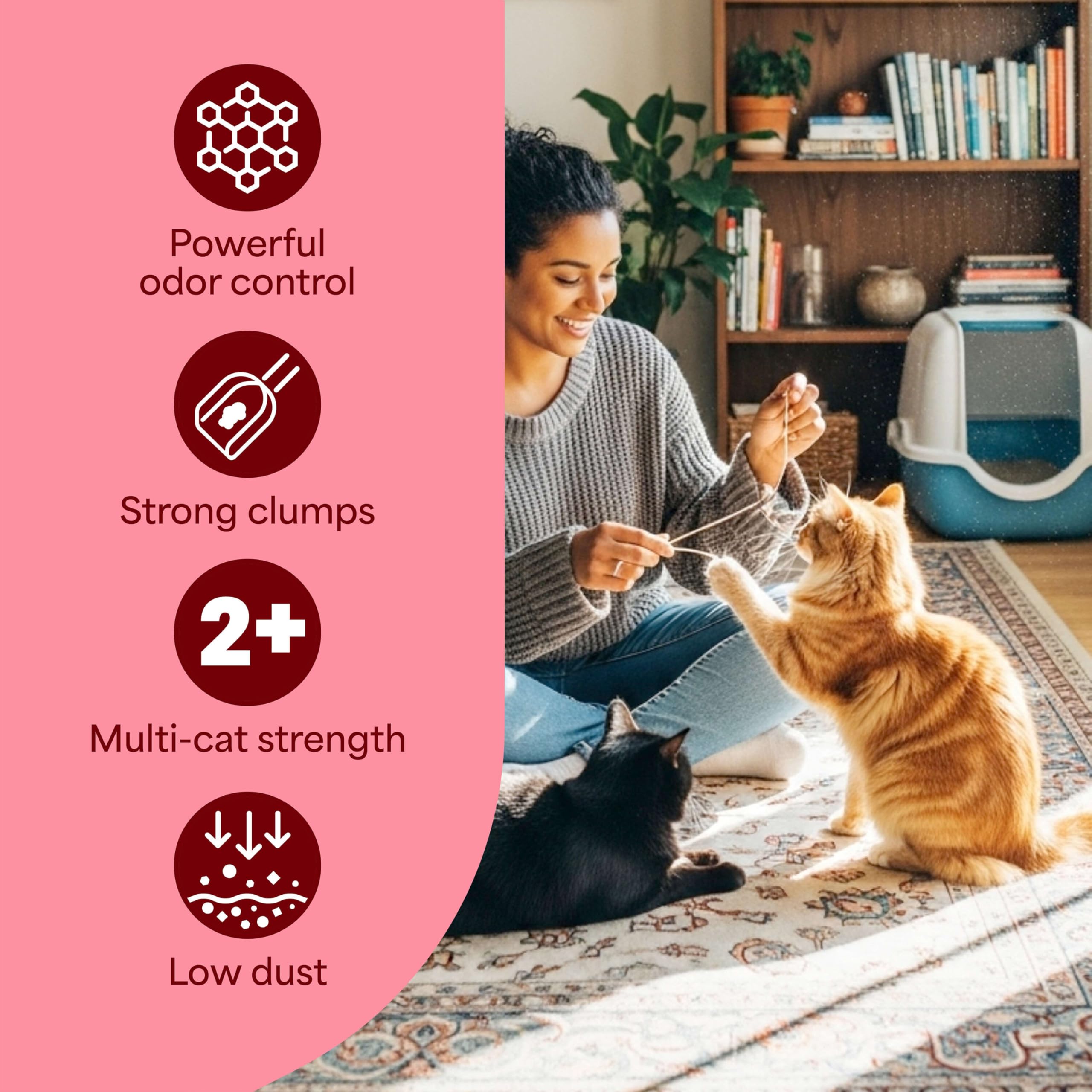 Tight clumps and quick scooping emphasis for efficient cleanup