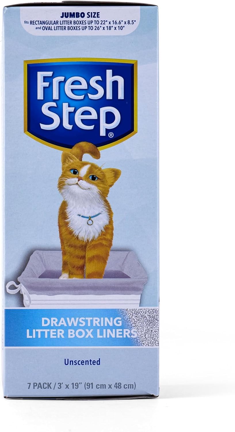Close-up of Fresh Step jumbo liner with drawstring for secure disposal