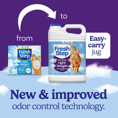 Fresh Step low-dust clumping litter pours smoothly for easy scooping