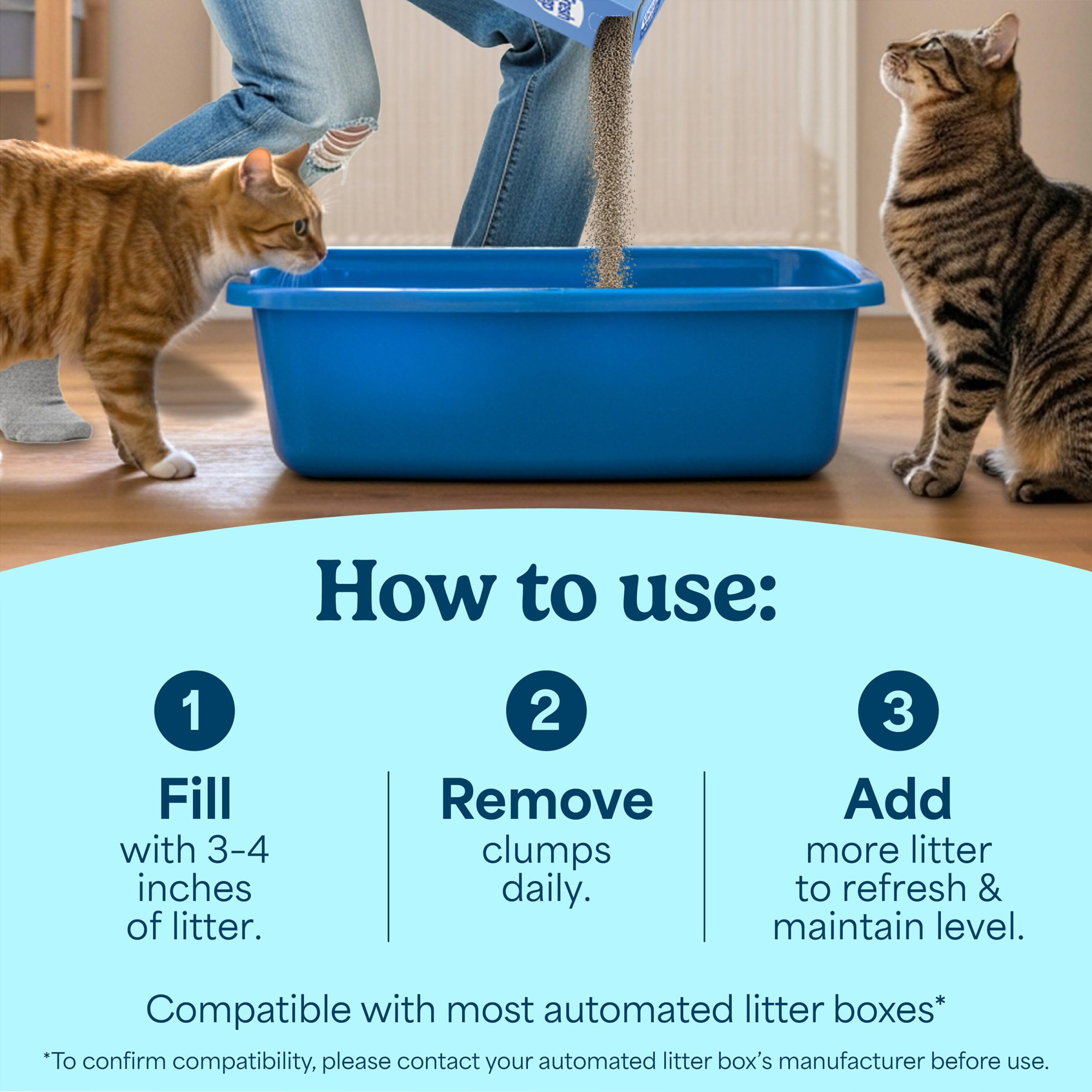 Low-dust formula keeps air cleaner during scooping with Fresh Step