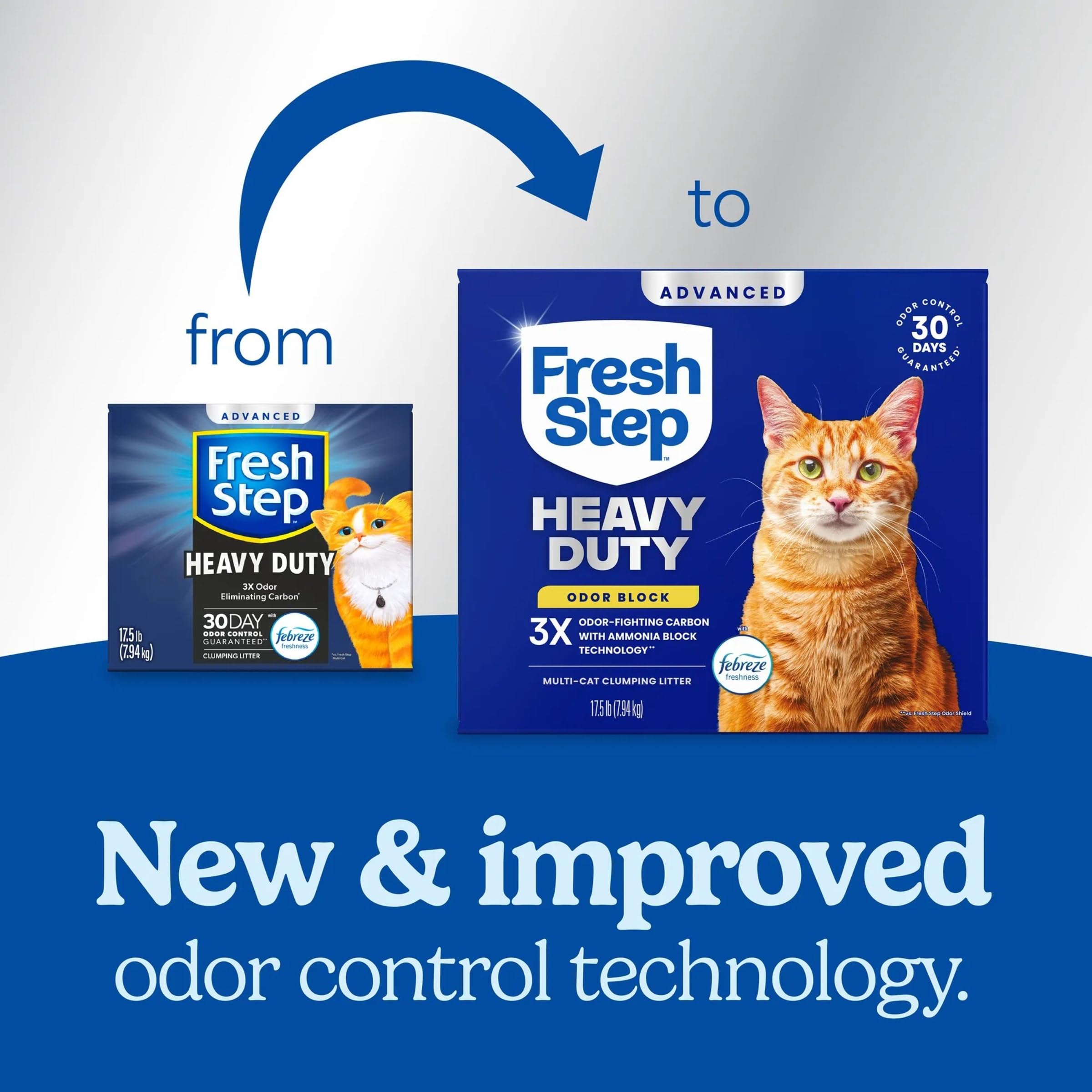 Fresh Step odor shield carbon granules trap odors at the source.