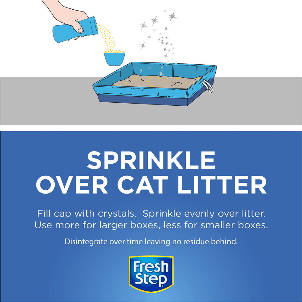 Fresh Step non-toxic, pet-friendly litter crystals ideal for households with cats