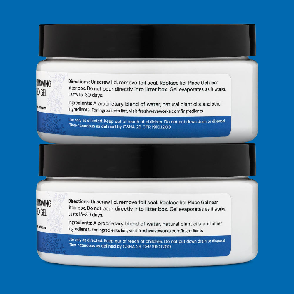 Fresh Wave Odor Removing Litter Box Gel works 24/7 to reduce odors