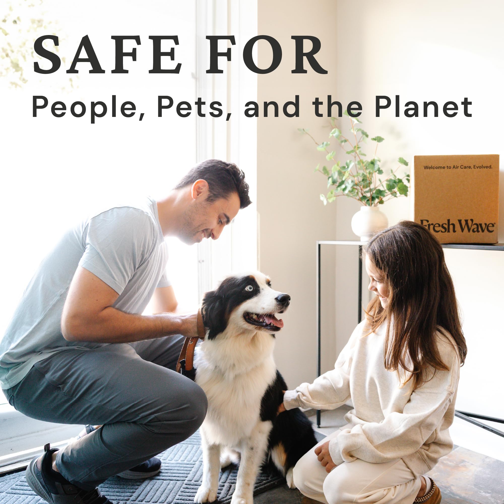 Fresh Wave room set usage in living areas to reduce odors