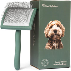 Freshly Bailey Doodle Brush full product shot for easy grooming on doodle coats