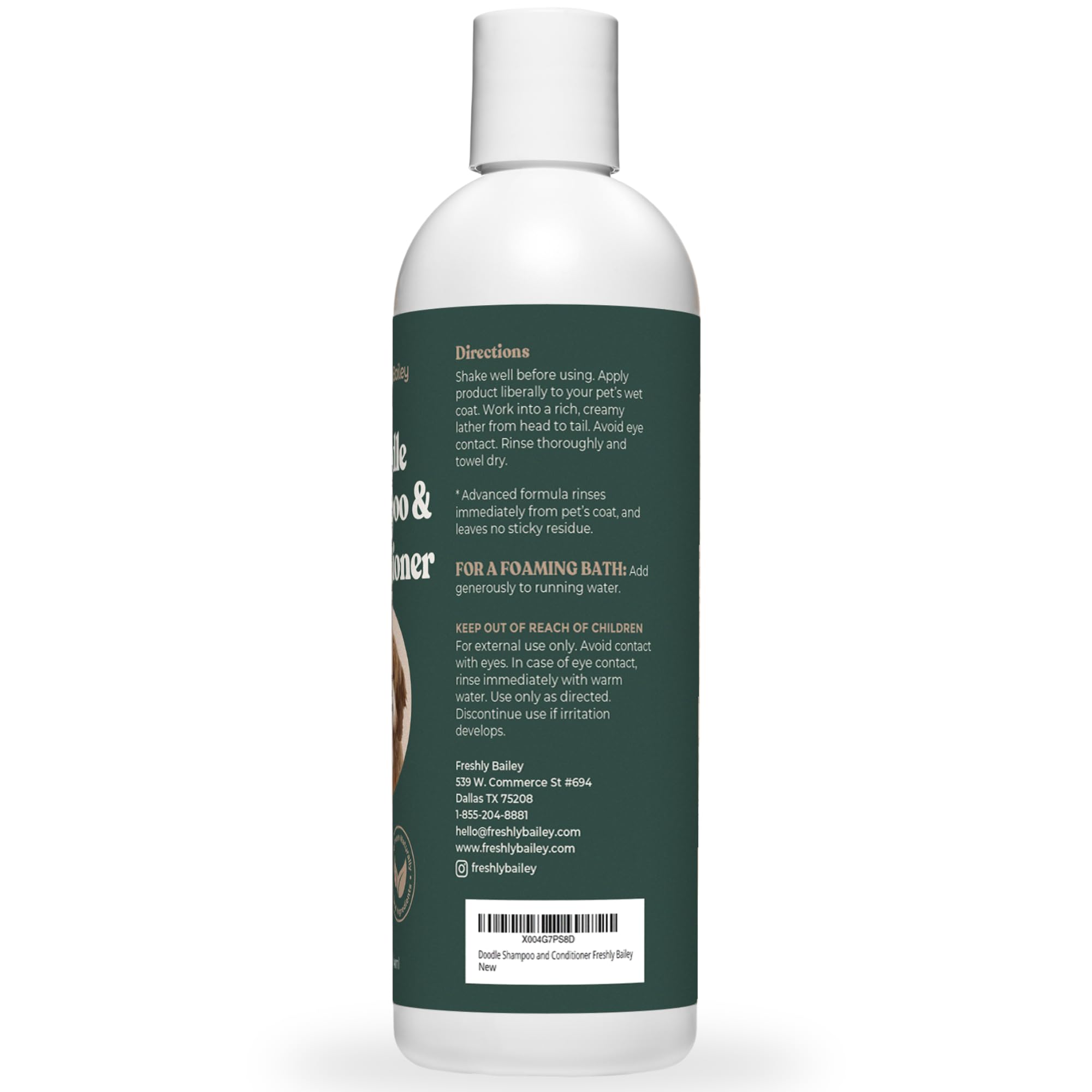 Freshly Bailey Doodle Skin Nourishment emphasizes moisturized skin after baths.