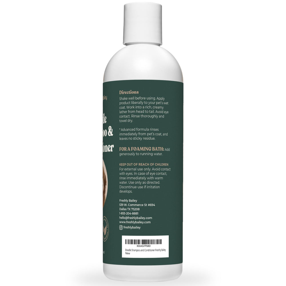 Freshly Bailey Doodle Skin Nourishment emphasizes moisturized skin after baths.
