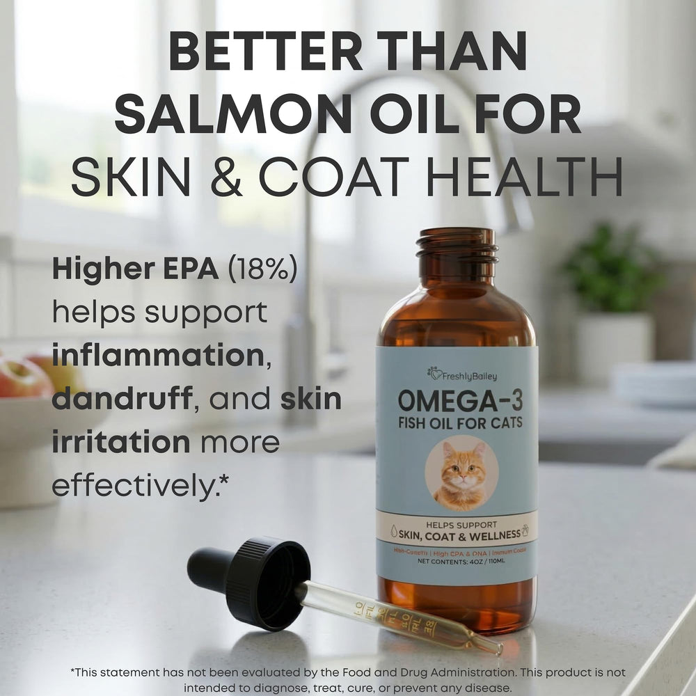 Freshly Bailey Omega-3 Cat ingredients highlight wild-caught fish and clean nutrition.