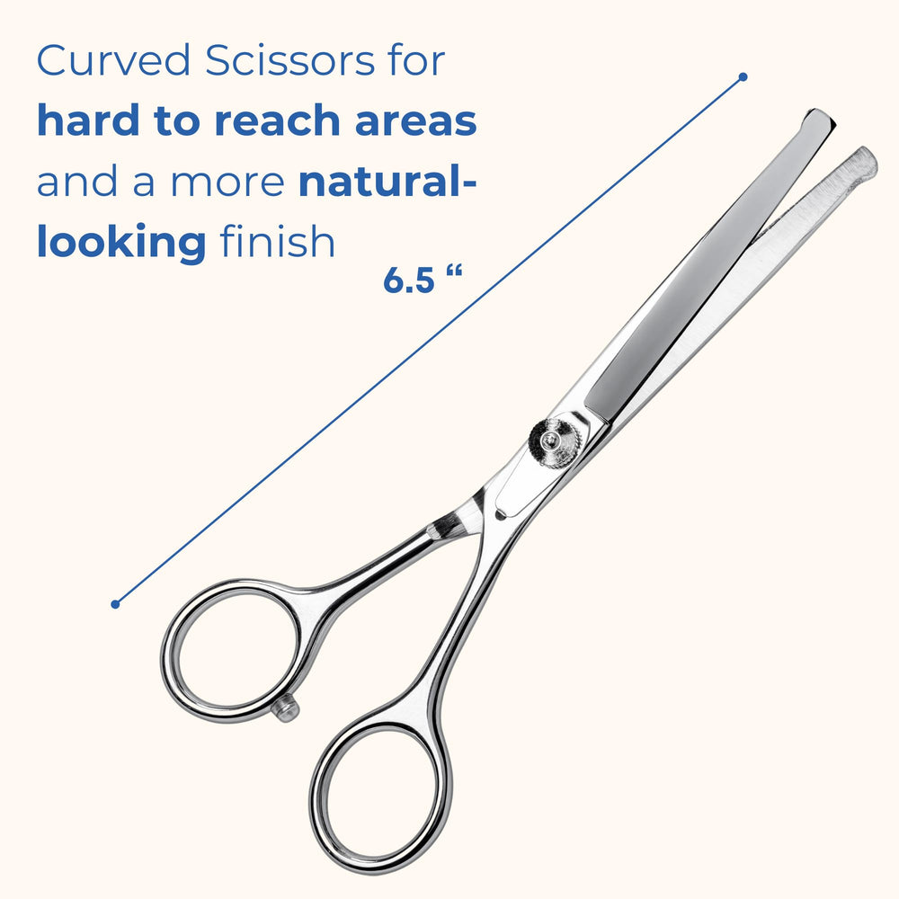 Freshly Bailey straight grooming scissors for clean, snag-free cuts.
