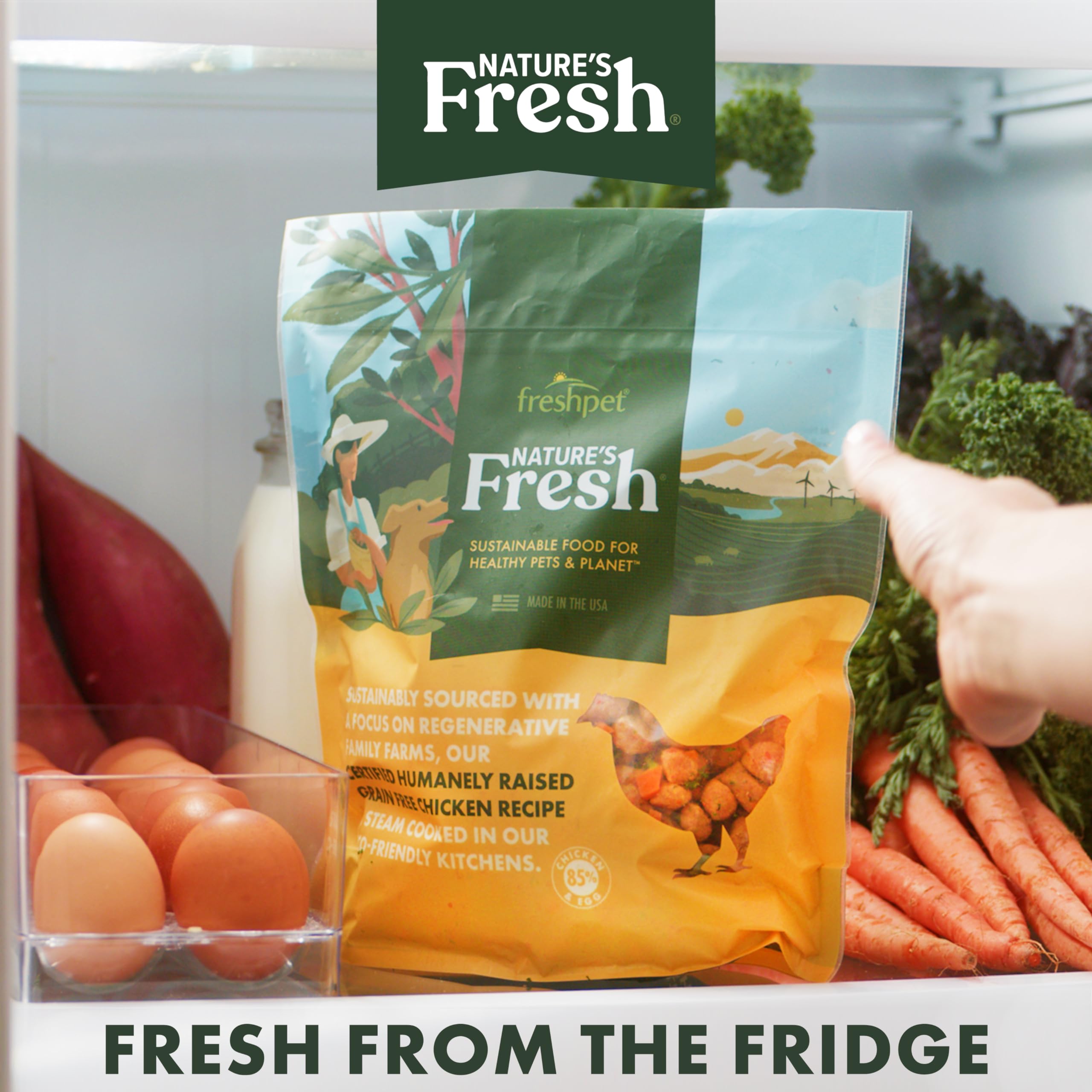 Freshpet Slice and Serve Roll opened shows convenient refrigeration for fresh meals.