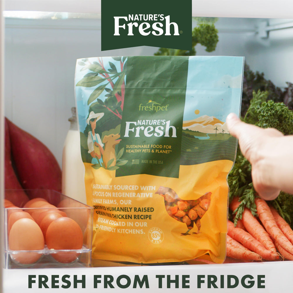 Freshpet Slice and Serve Roll opened shows convenient refrigeration for fresh meals.