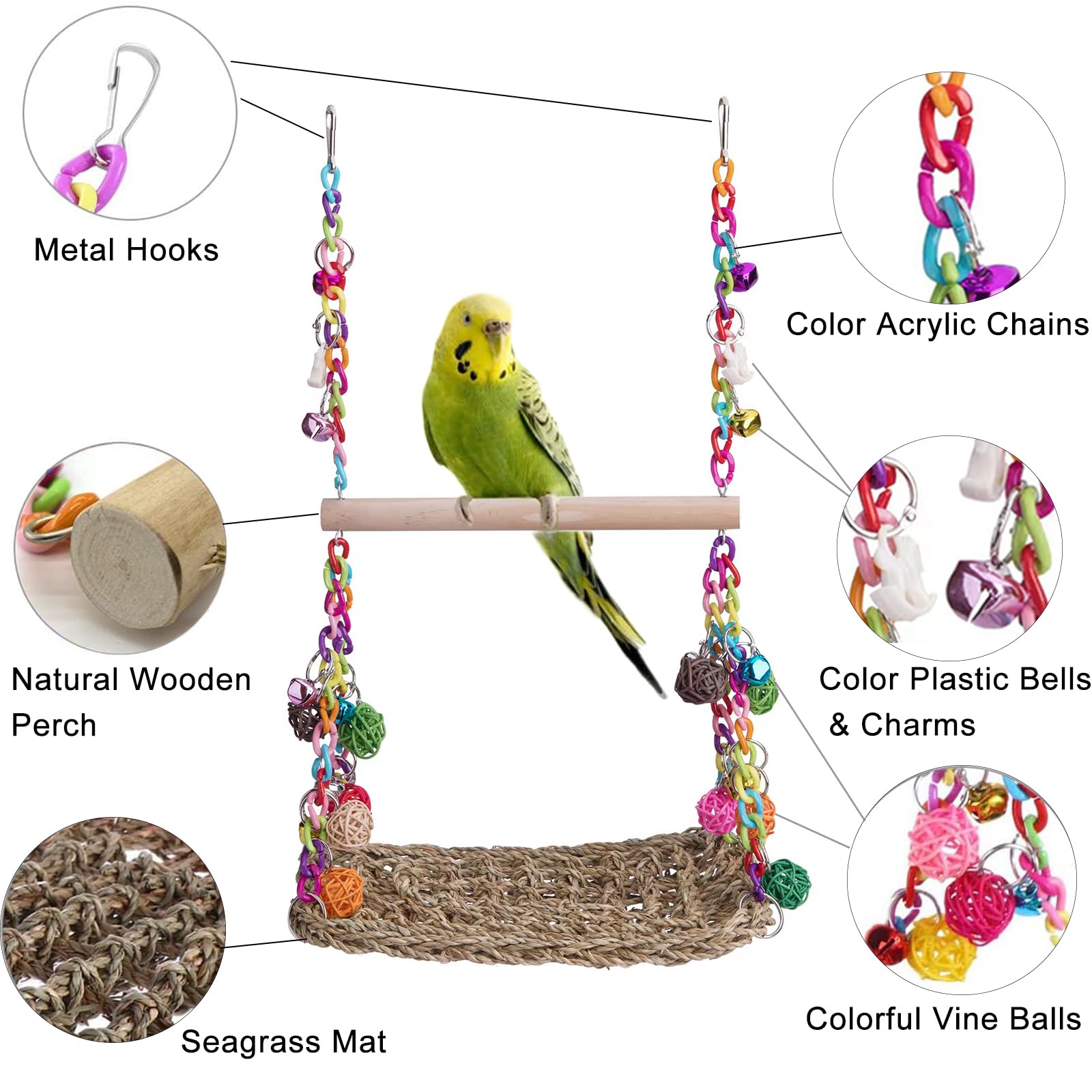 FrgKbTm parrot-friendly toy for parrots, budgies, conures and cockatiels.