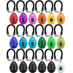 Frienda 18-piece dog training clicker set with vibrant colors for versatile training at home or on walks.