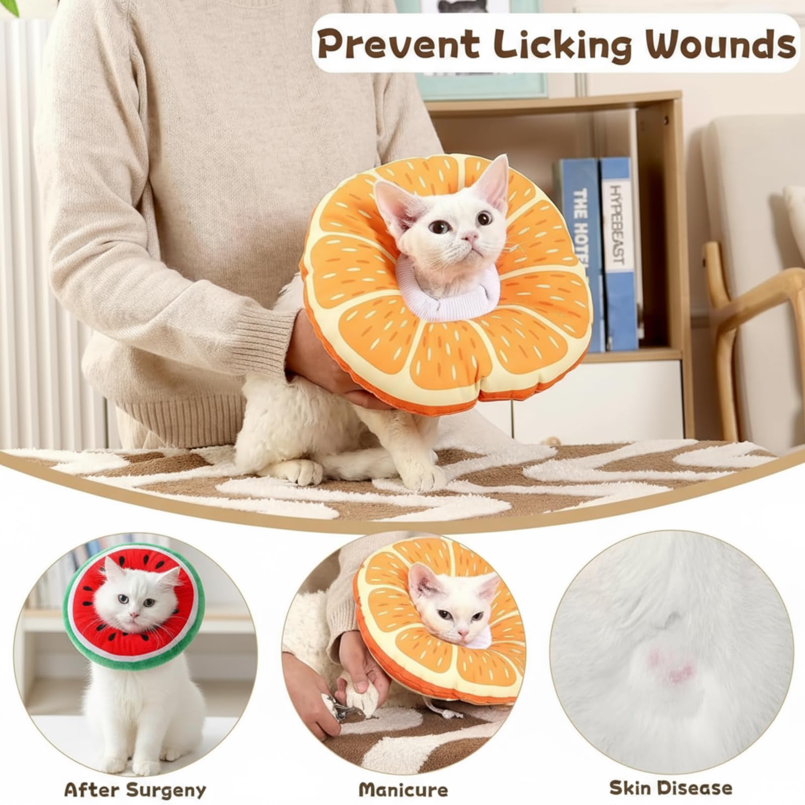 Frienda adjustable drawstring cat cone collar for a snug fit