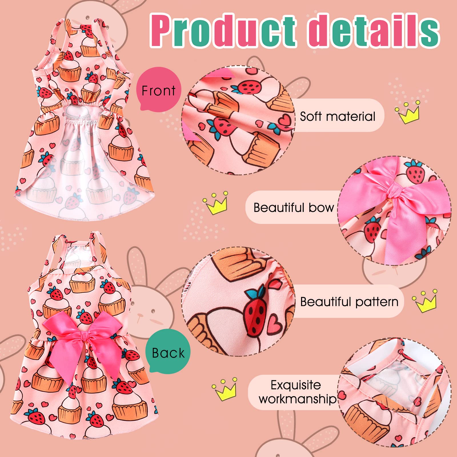 Frienda flower-pattern dog sundress adds charm and easy movement.