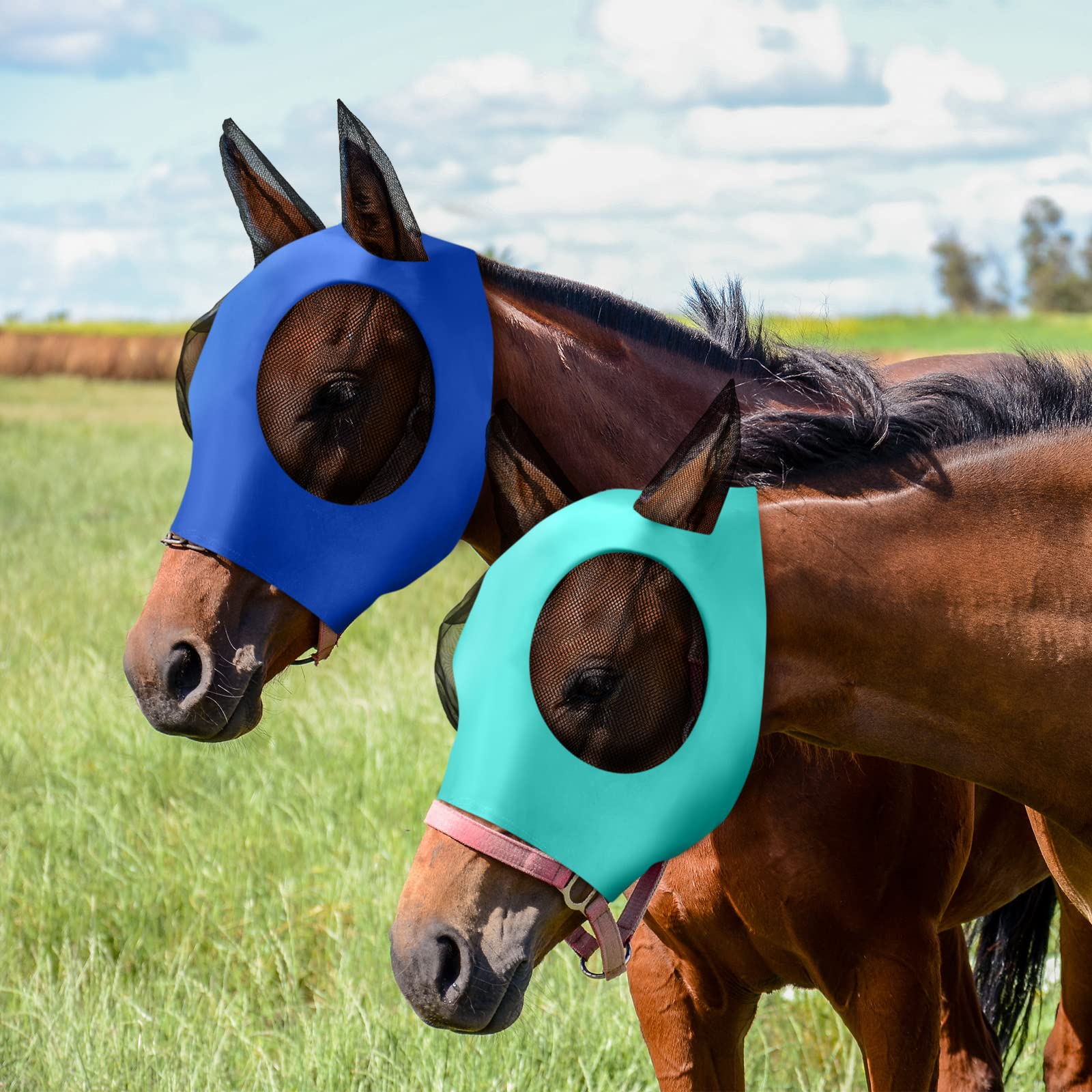 Frienda breathable fabric horse fly mask promotes airflow and flexibility