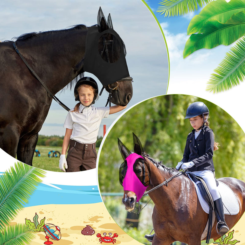 Frienda horse fly mask ears-coverage guards the horse’s face against insects
