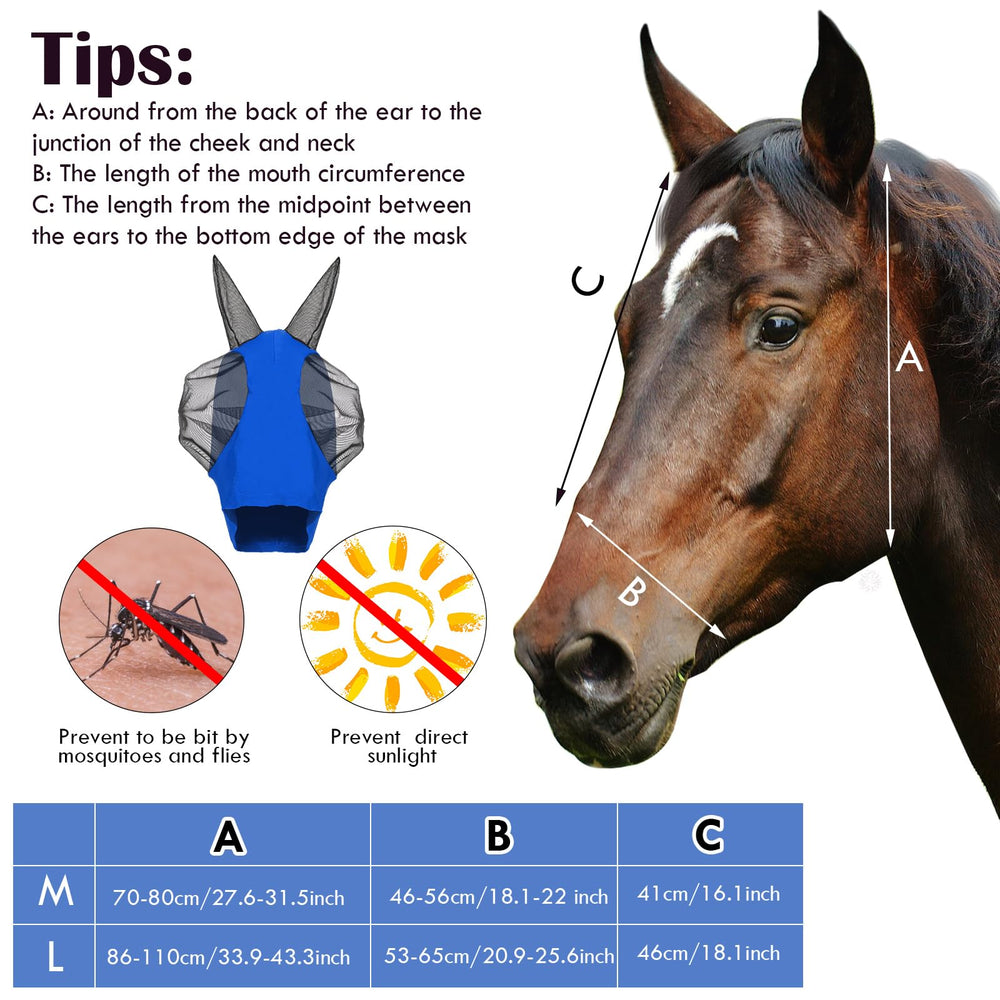 Frienda gray horse fly mask with breathable fabric for comfort during wear