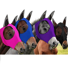 Frienda horse fly mask purple color for UV protection and comfort during rides