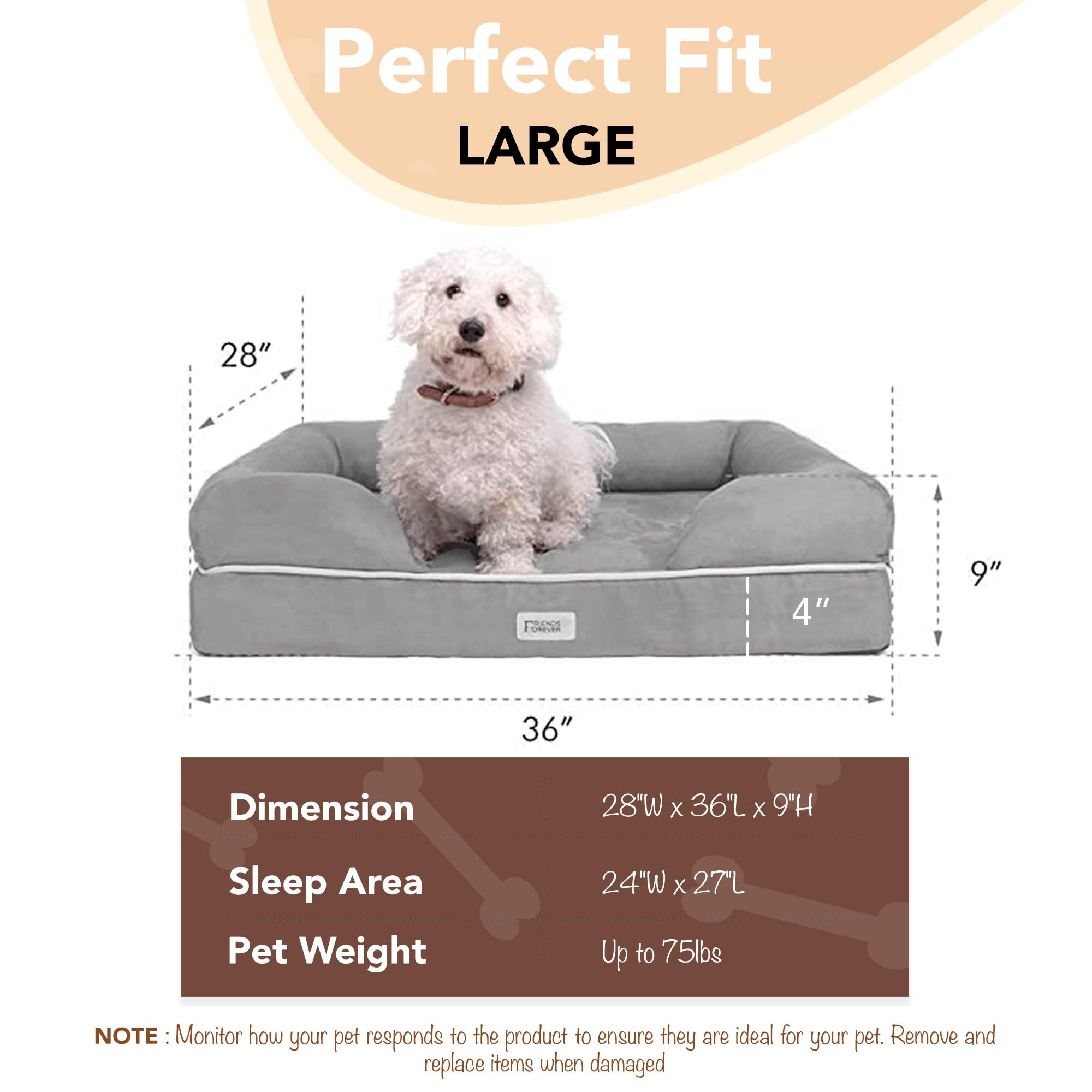 Chester bed features non-slip bottom for stable placement