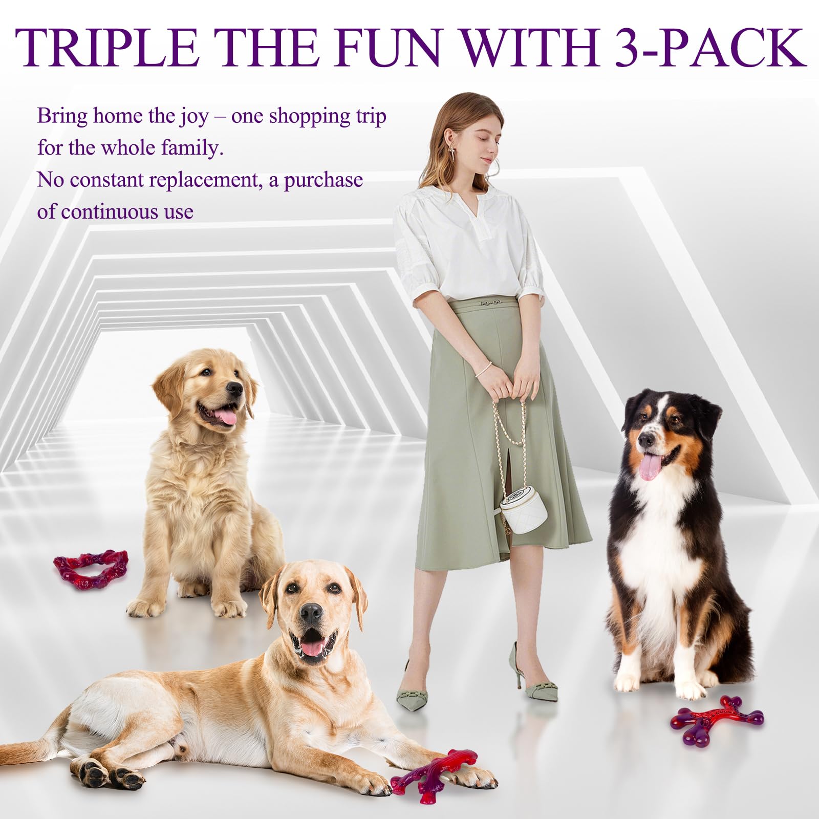 Frienhund indestructible chew bone with ice cream slot demonstrates interactive treat fun