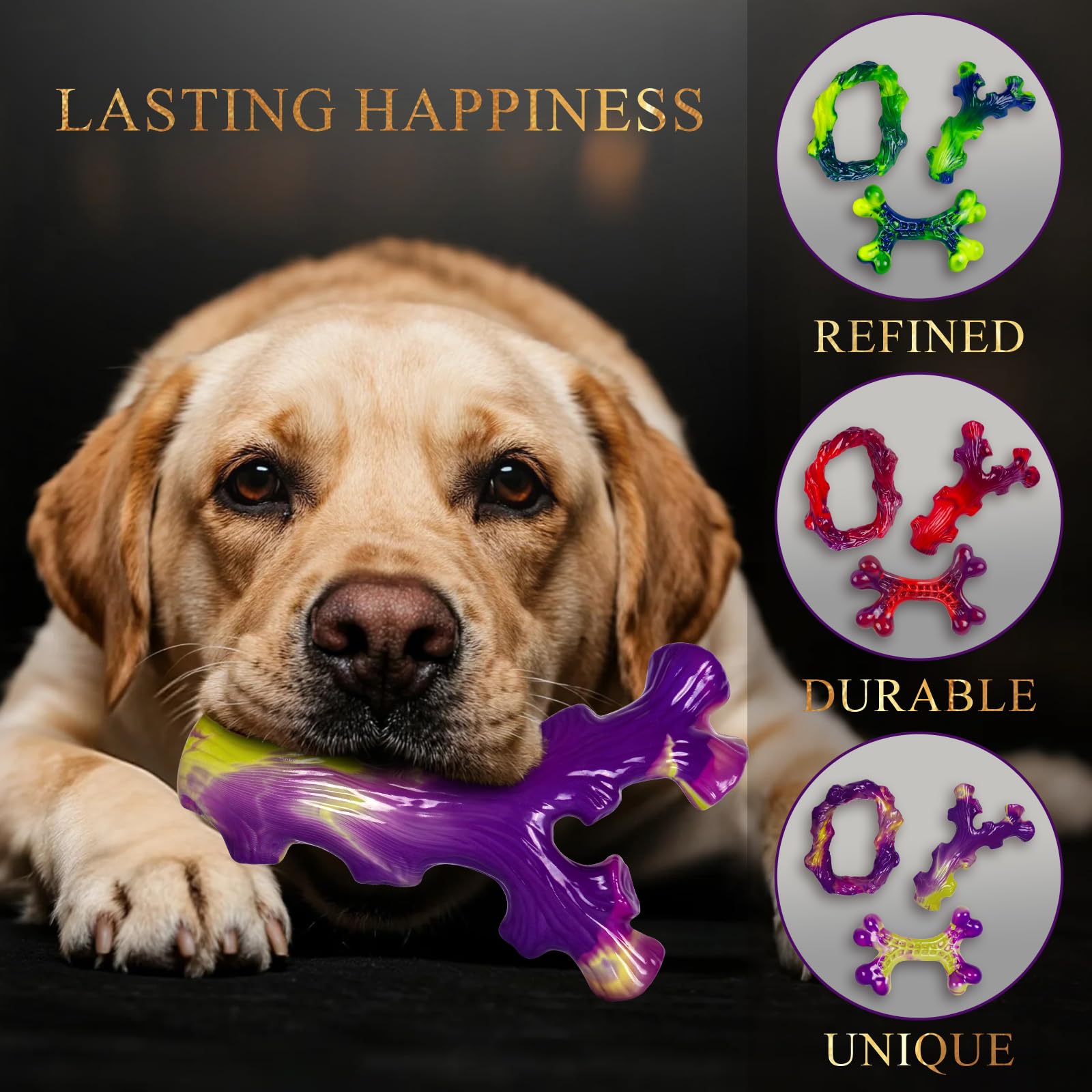 Frienhund indestructible breed-optimized toy fits 15-60lb dogs