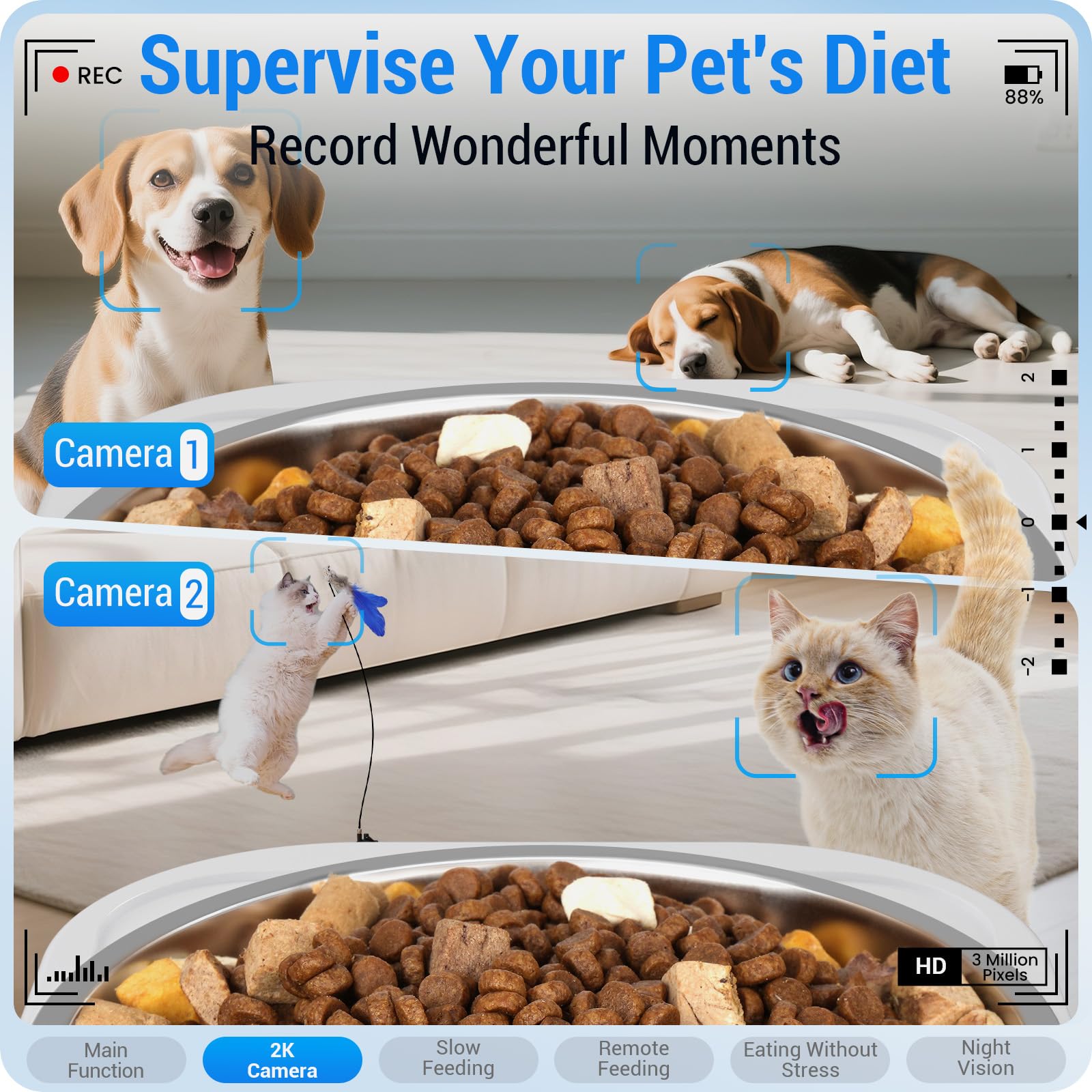 Frienhund schedule view supports up to 20 meals per day for pets.
