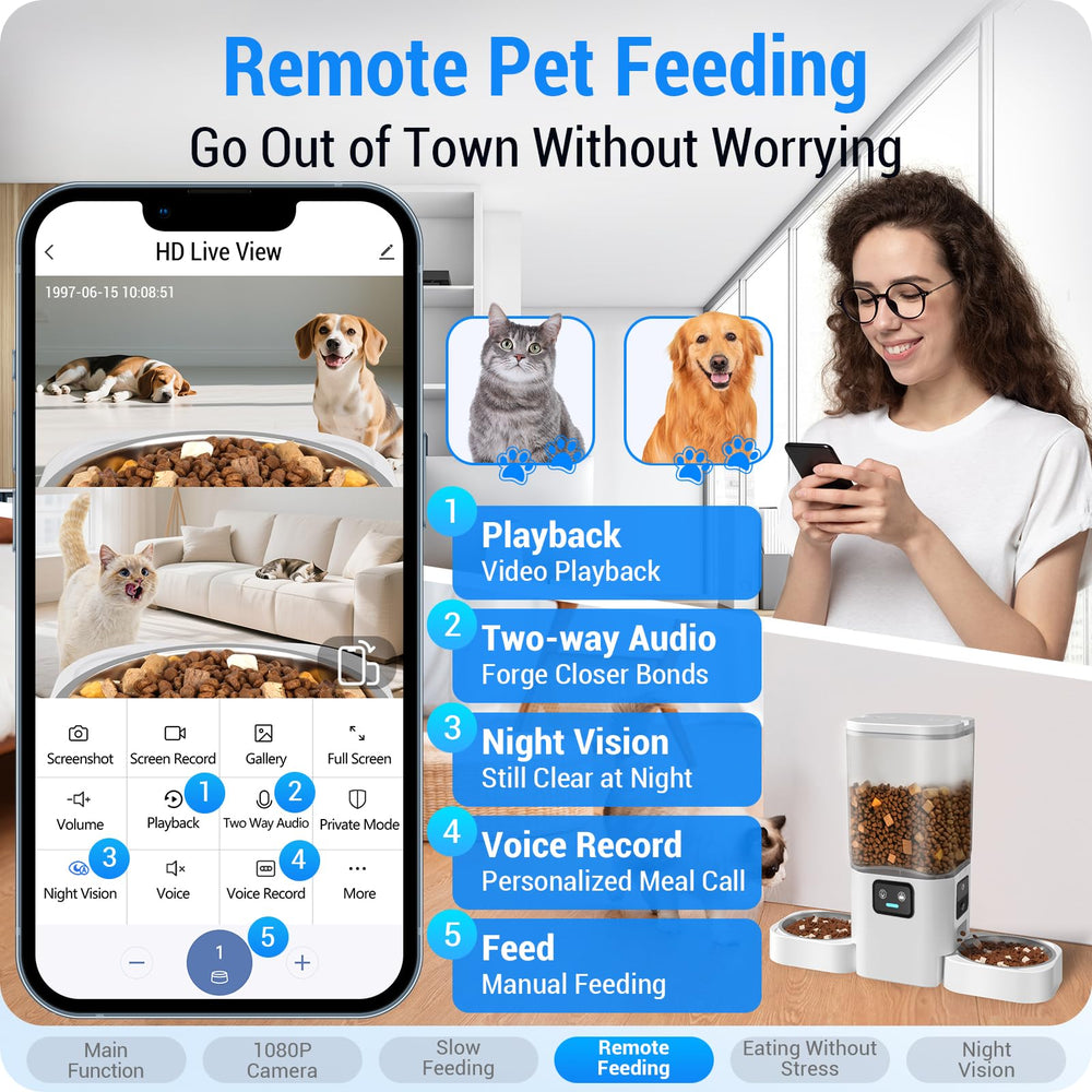 Frienhund mobile app control for scheduling and feeding remotely