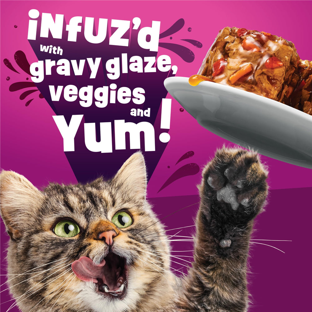 Friskies aroma from unopened can inviting curiosity at feeding time.