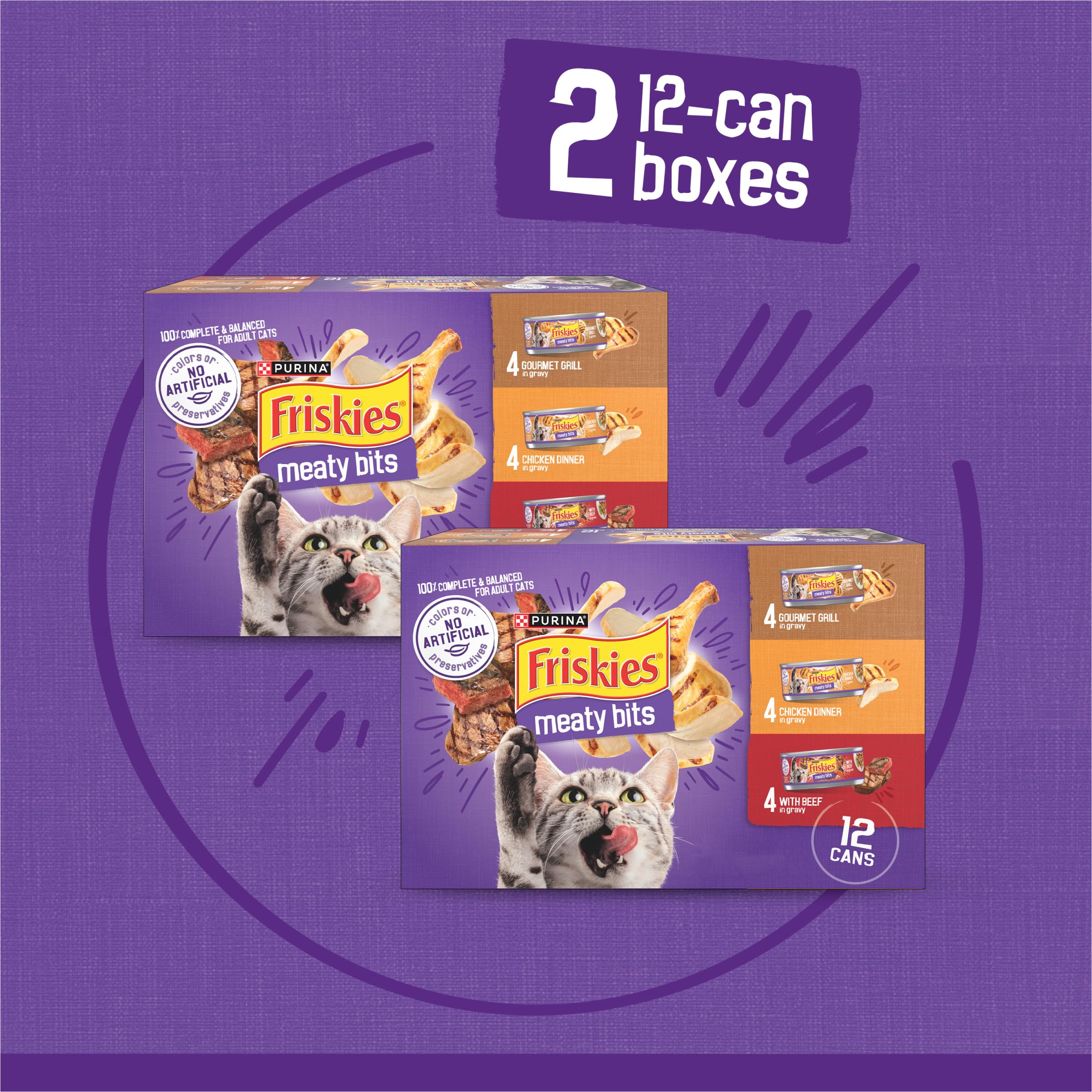Friskies beef flavor in savory gravy boosts moisture and taste