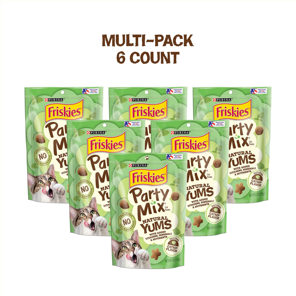 Friskies catnip flavor treats entice adult cats during play and cuddles