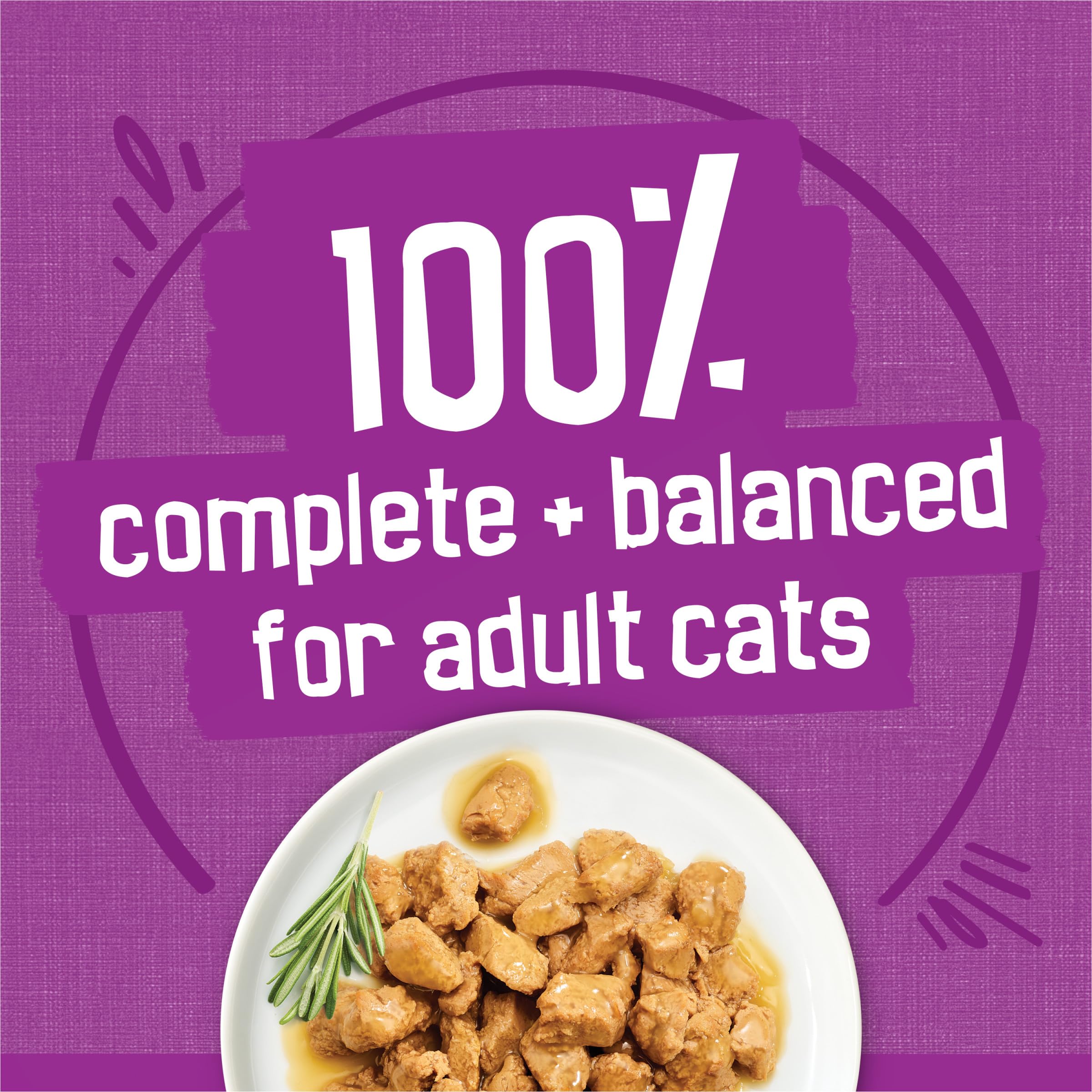 Friskies easy chew image indicating a softer texture for easier swallowing