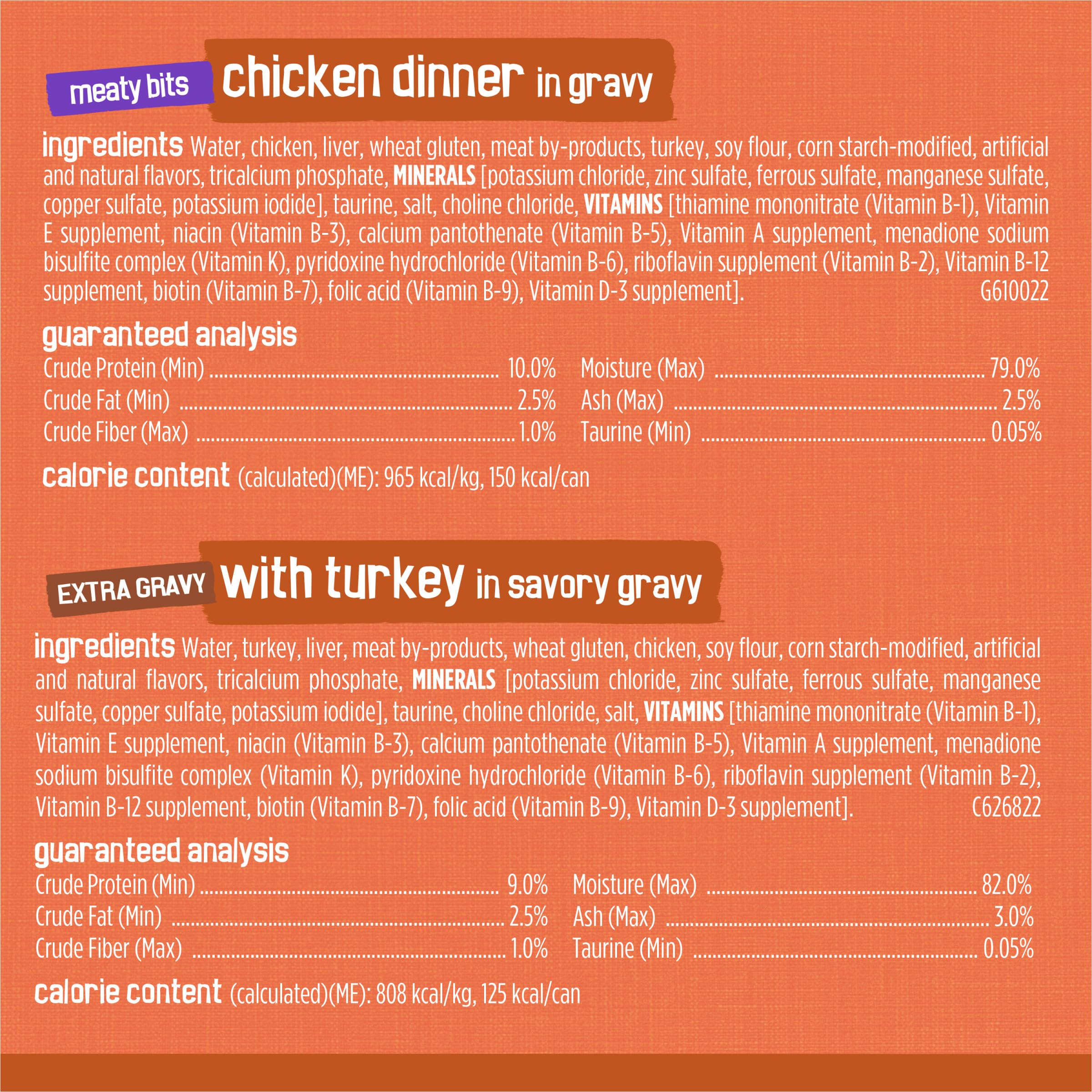 Friskies extra gravy chunky chicken dinner in savory gravy can, satisfying texture