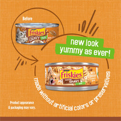 Friskies Gravy Pate close-up highlighting extra gravy for richer taste.