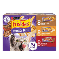 Friskies Gravy Variety Pack Meaty Bits cans for moist, tasty meals