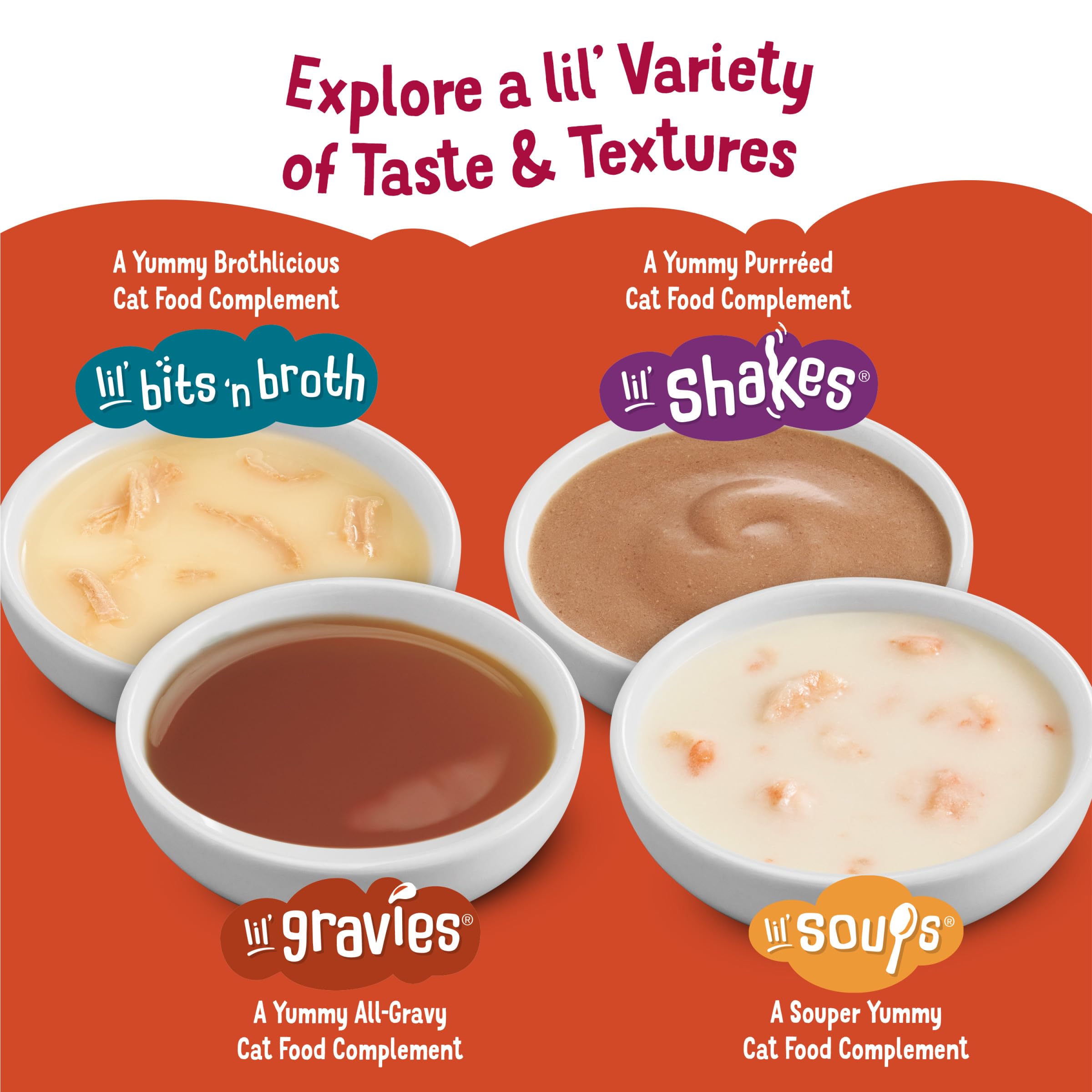 Easy-open pouch for mess-free, quick serving of Friskies Lil' Gravies.