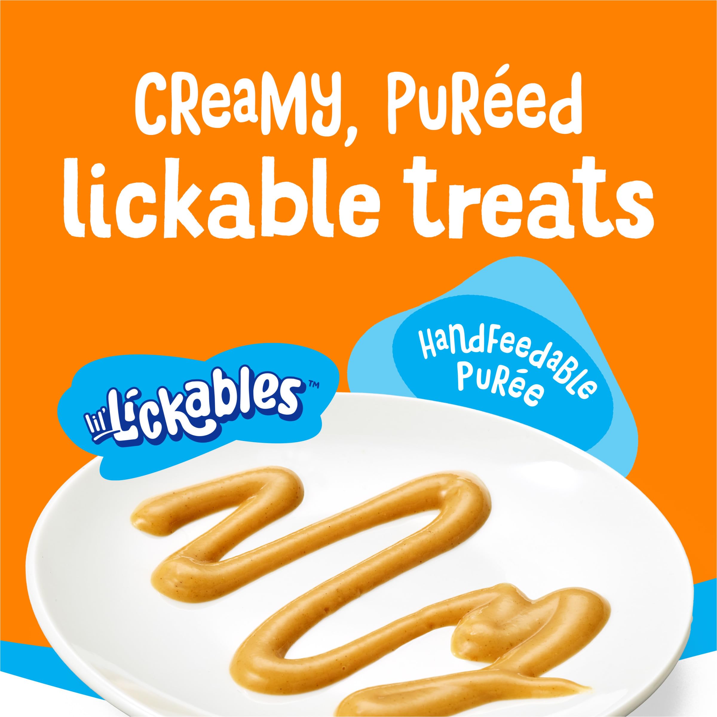 Friskies Lil’ Lickables easy-tear top enables quick, mess-free serving.