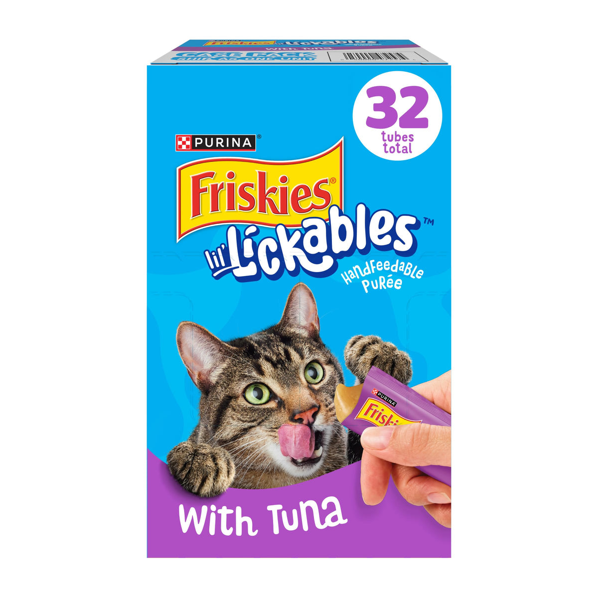 Friskies Lil’ Lickables Tuna tube snack for a tasty bite