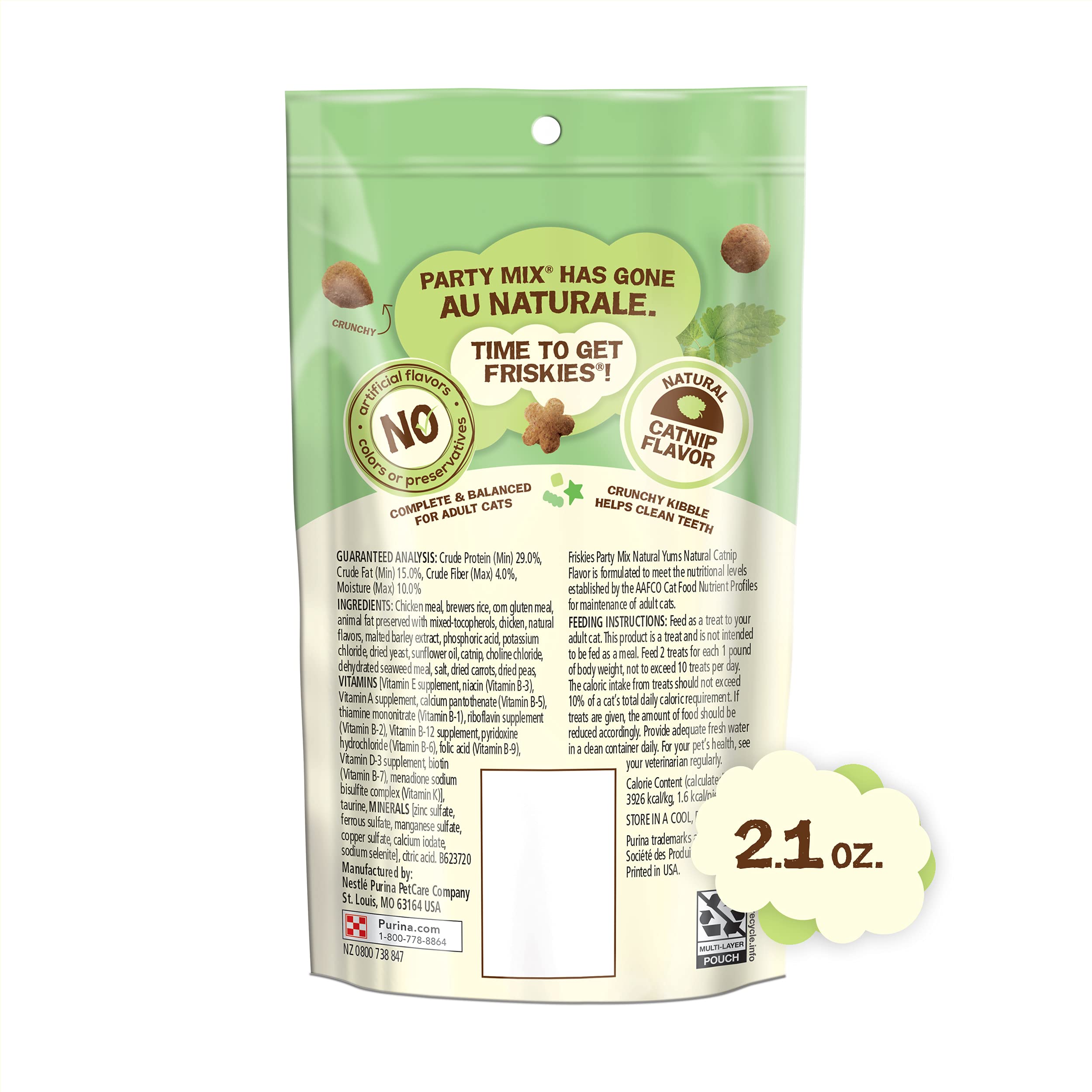 Friskies Made in USA facilities badge highlights quality sourcing.