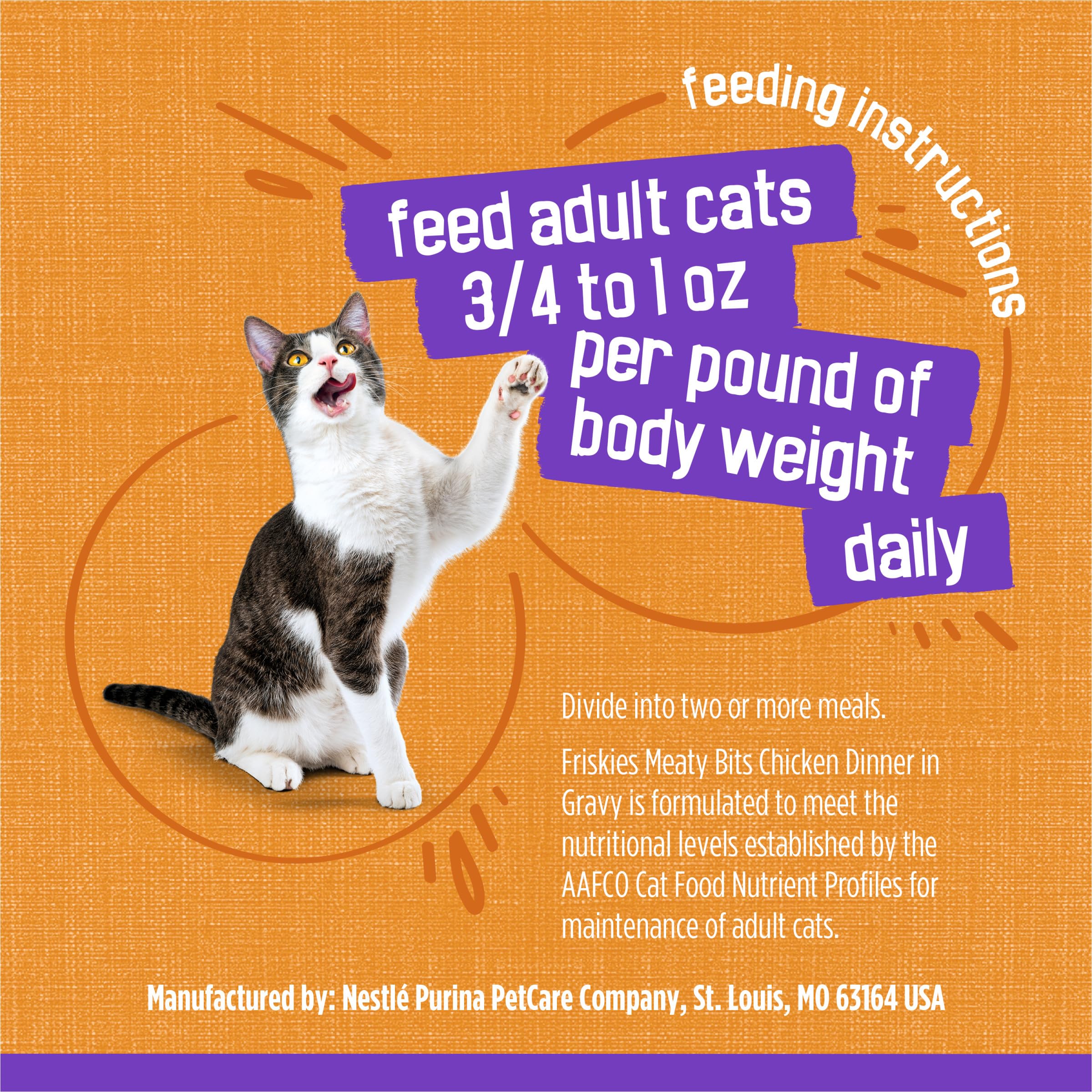Compact 12-pack of Friskies Meaty Bits in Gravy is storage-friendly.