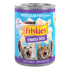 Friskies Meaty Bits Ocean Fish Chunks for savory texture cats love