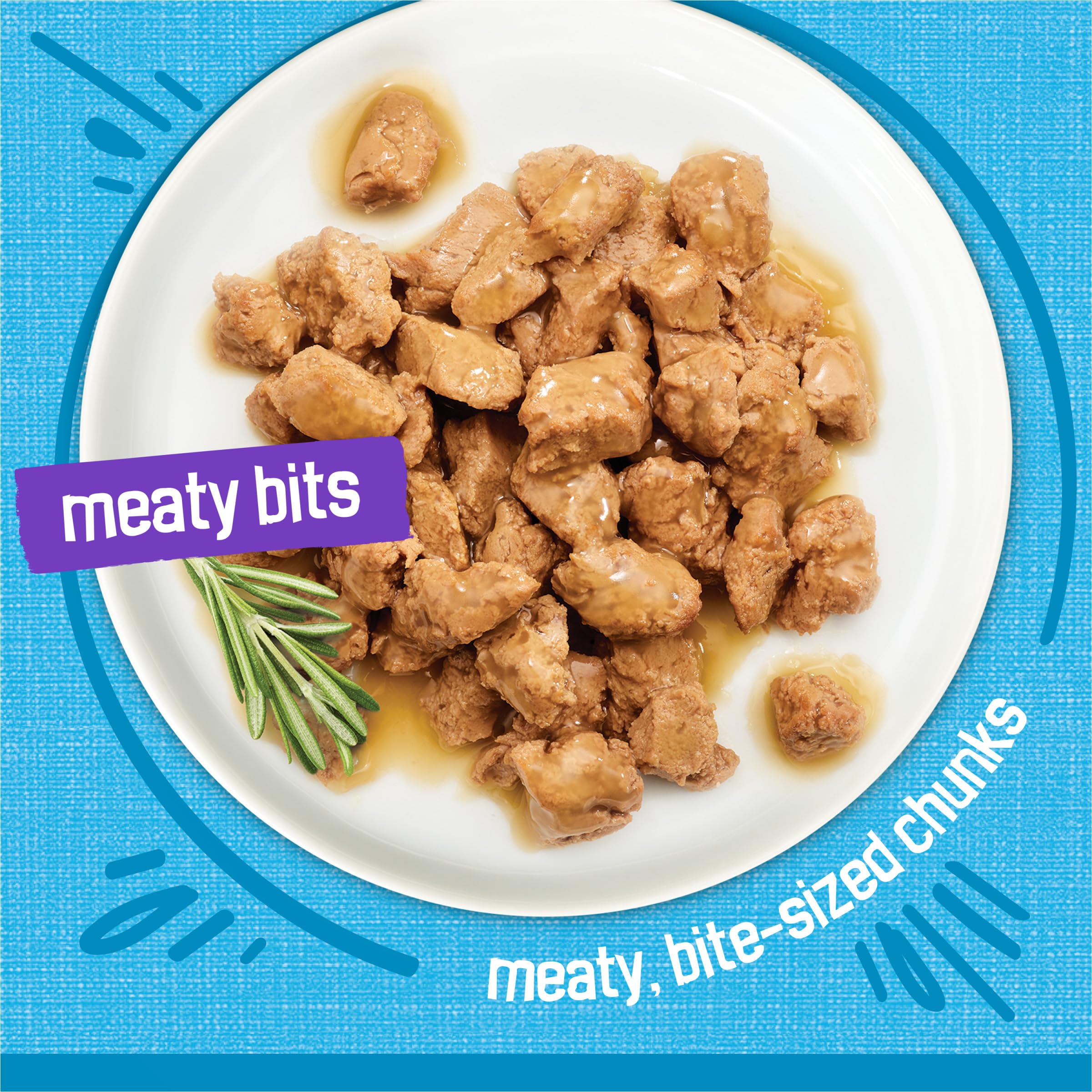 Friskies Meaty Bits Ocean Fish Gravy enhances hydration with tasty sauce