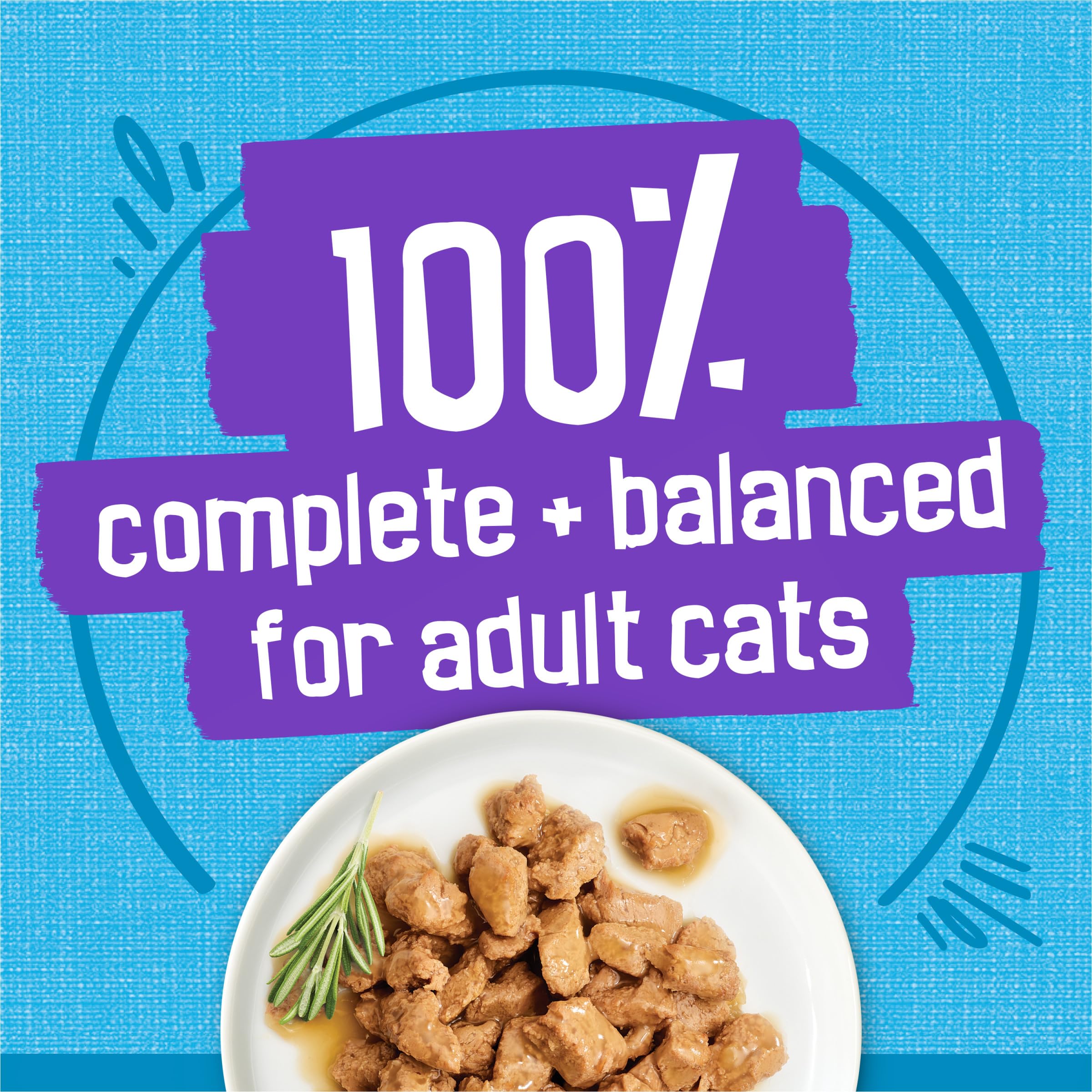 Friskies Meaty Bits Wet Cat Food Nutrition supports adult cat needs