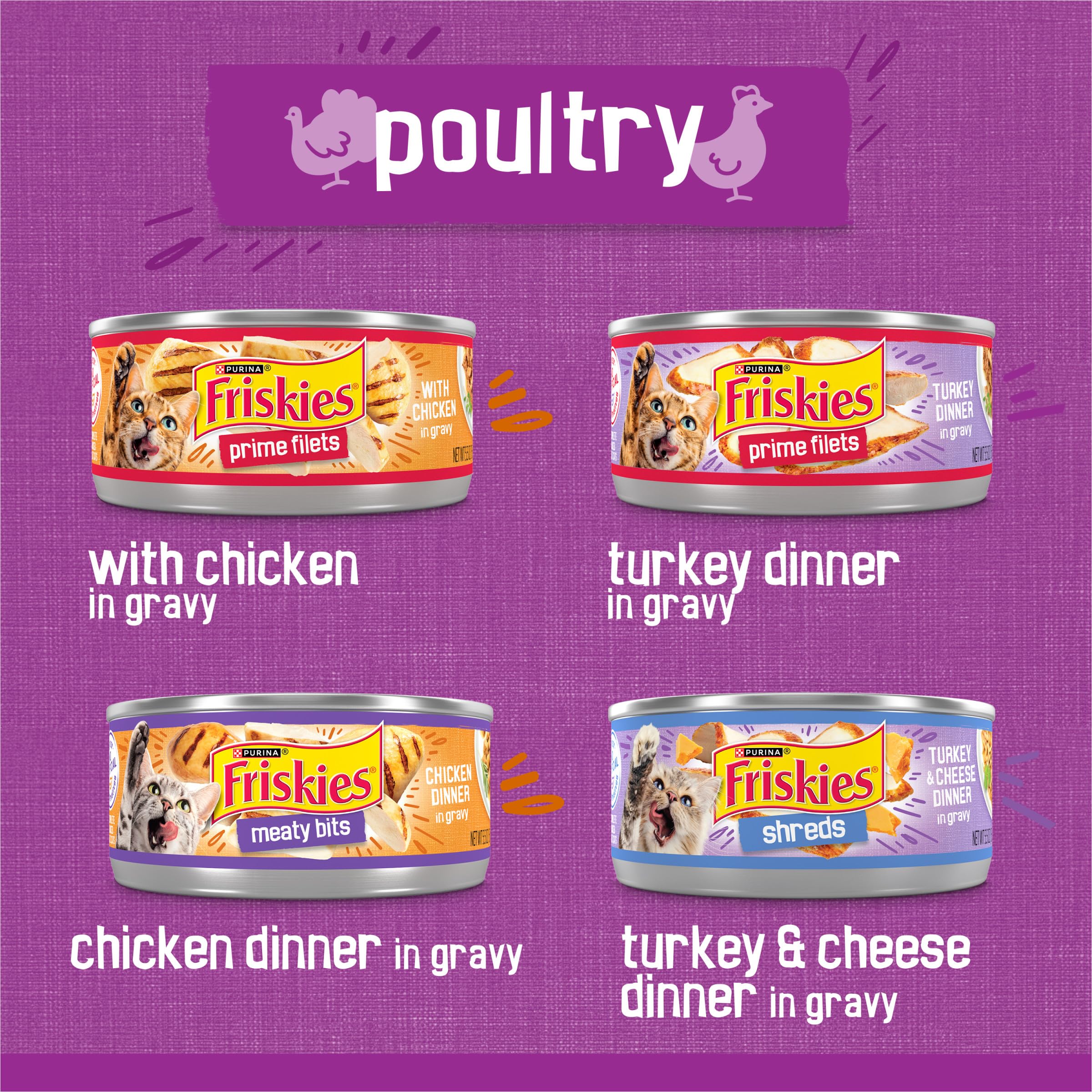 Friskies meaty-bits image emphasizing chewy bites cat lovers enjoy at mealtime