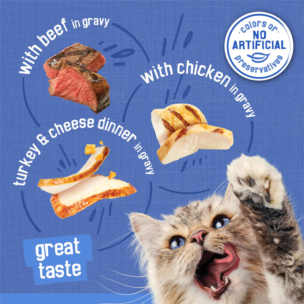 Purina Friskies nutrition with vitamins and minerals for adult cats