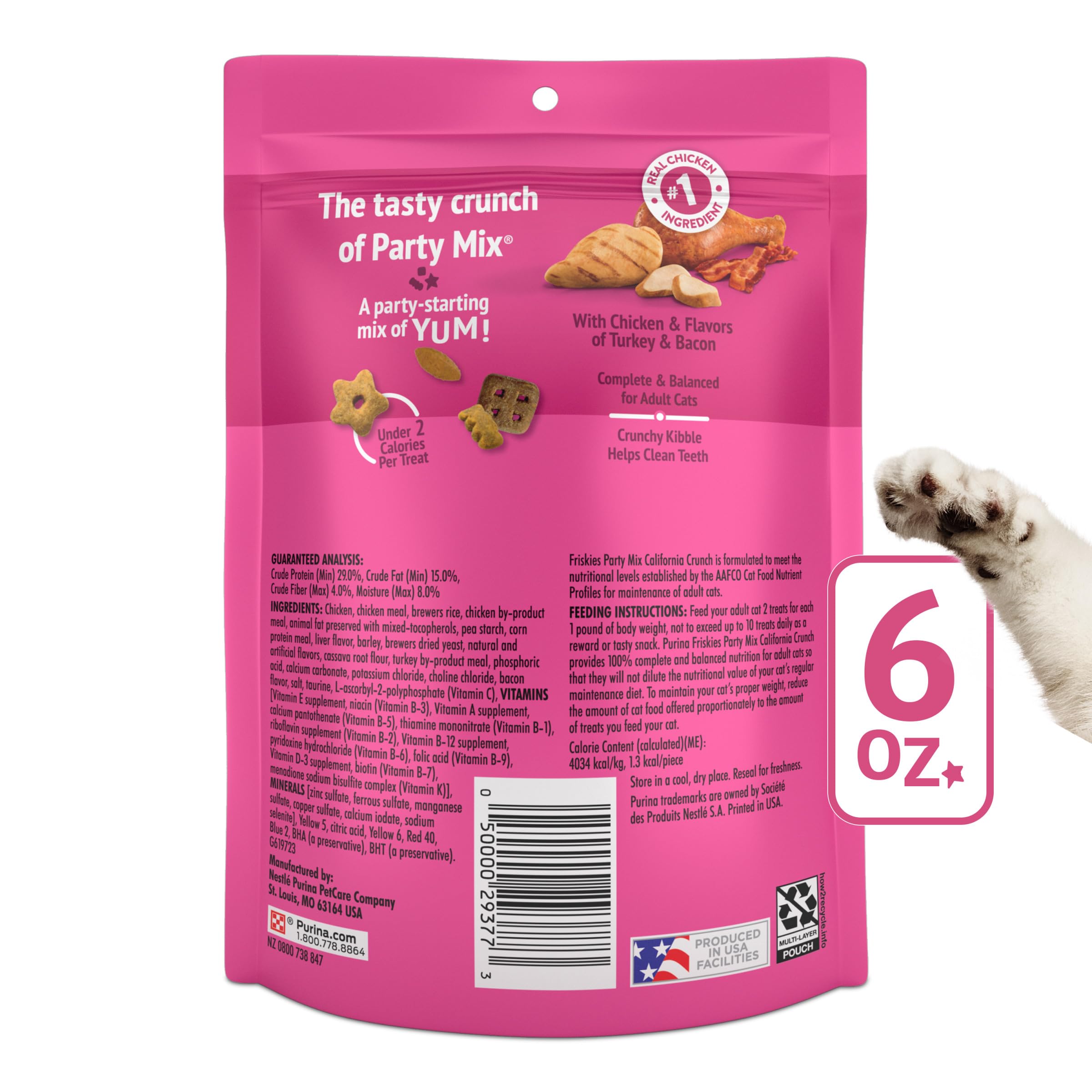 Friskies Party Mix California Crunch designed for adult cat nutrition