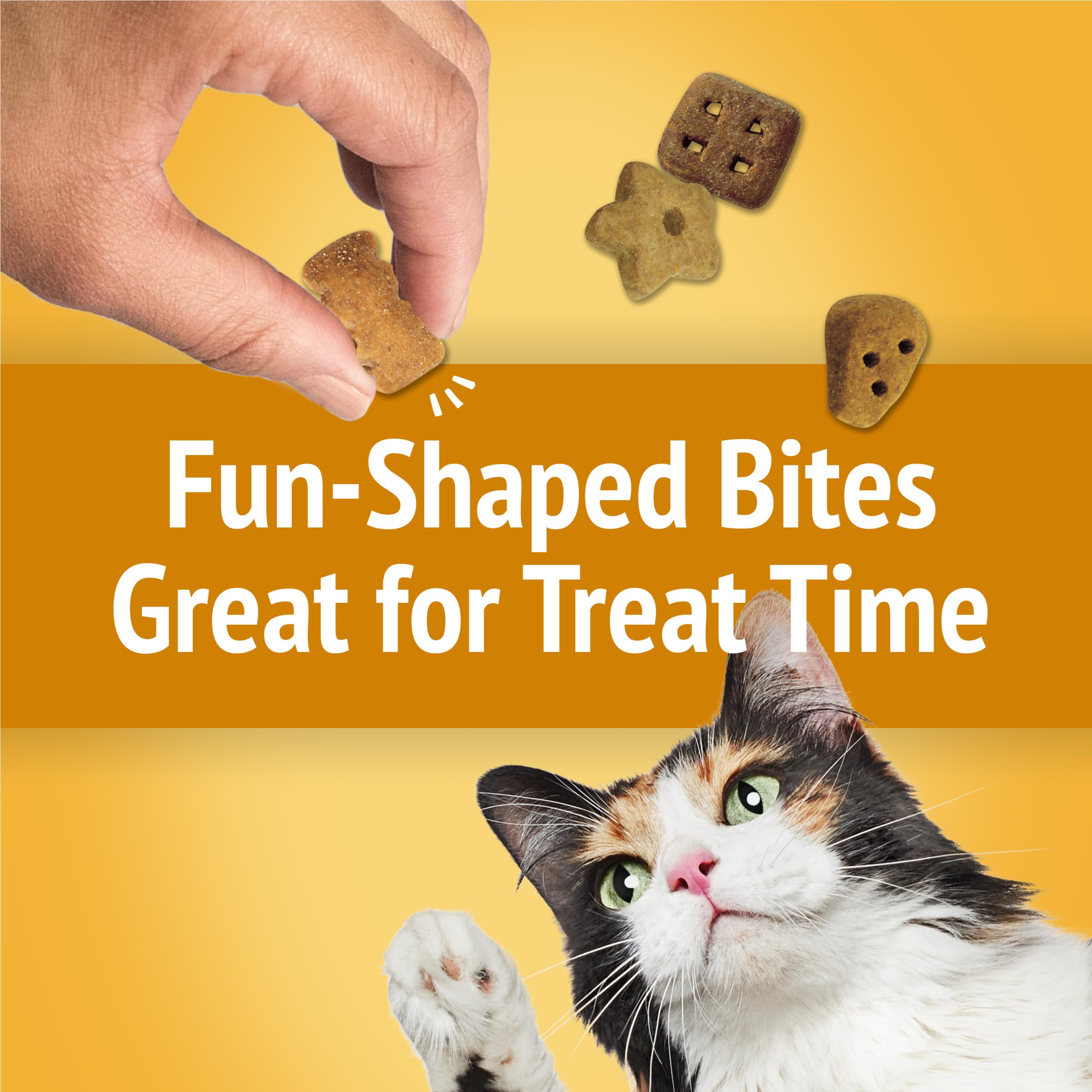 Packaging display of Friskies Party Mix Cheezy Craze Crunch