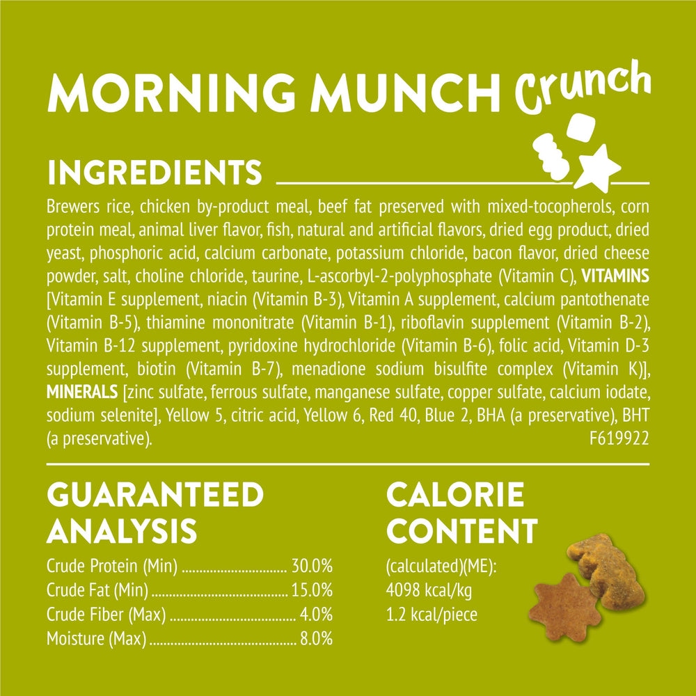 Friskies Morning Munch resealable pouch keeps treats fresh.
