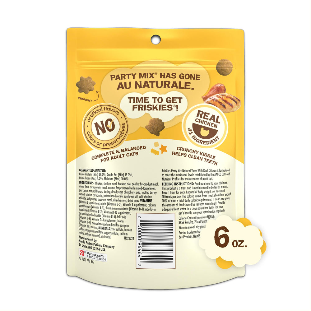 Friskies Party Mix Natural Yums manufactured in Purina-owned U.S. facilities.