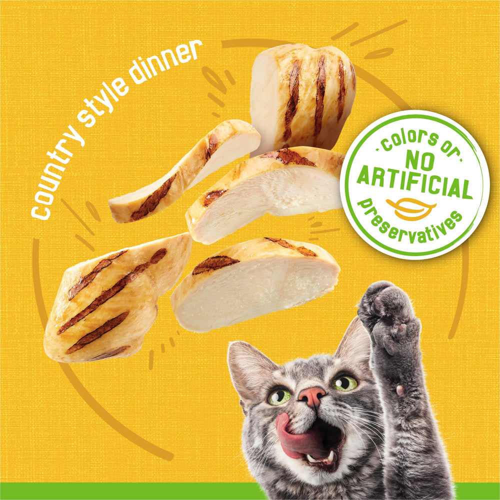 Purina Friskies Country Style Dinner pate provides complete nutrition for adult cats.